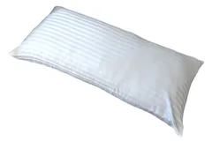 【特売】枕カバー 43 90 抗菌 防臭 サテン ストライプ ホワイト 43x90 光沢 ファスナー ロング ピローケース