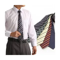 ネクタイ5本セットおまけ長袖ワイシャツつき Yシャツ1枚+ネクタイ5本セット M 【 6点お得セット 】