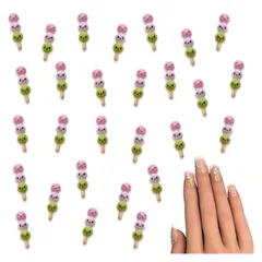 ネイルパーツ お菓子 お団子 15ｍｍ 顔 50個 混色 スイーツ 三色団子 ぷっくり デザート 立体 カボション レジン デコパーツ アクセサリー ハンドメイド 手芸 パーツ BD4114