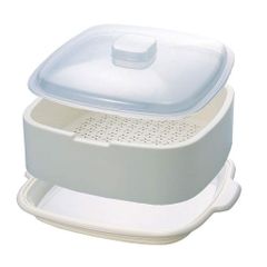 Seiei [Mushitaro New Type Microwave Steamer 18534] Microwave Oven Steamer for Steamed Food, Warm Vegetables, Made in Japan, Quick Cooking, Cooking Supplies for Single-Person Living, Kitchen Tools