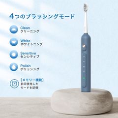 【現役歯科医師推薦】電動歯ブラシ エペイオス(Epeios) OKare PRO 音波歯ブラシ ソニック 歯ブラシ 電動 替えブラシ 2本Type-C充電式 270日間使用可能 4時間急速充電IPX7防水 メモリー機能 プレゼント ギフト Denim Blue
