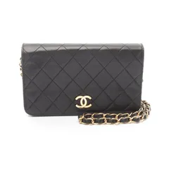 シャネル CHANEL ショルダーバッグ ミニマトラッセ フルフラップ A03571 ブラック ラムスキン（羊革） ミニマトラッセ プッシュロック チェーンショルダー レディース