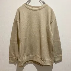 UNIQLO ユニクロ　レディース　トップス　トレーナー　カットソー　スウェット　長袖　クルーネック　無地　単色　ライトベージュ系　Lサイズ　ゆったり　裏起毛　ベーシック　着回し　シンプル　カジュアル　SU487h917