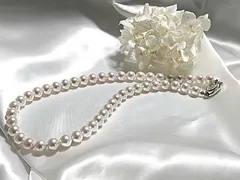 年末年始花珠祭り特別セール　大幅値引き！激安限定特売　照り巻きオーロラクラスの花珠真珠ネックレス ８・５㍉-９㍉　花珠鑑別付