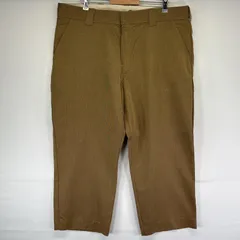 古着 ディッキーズ Dickies ワークパンツ スラックス ストレート ワンポイントロゴ 大きいサイズ w42 L32  ブラウン系 メンズ
