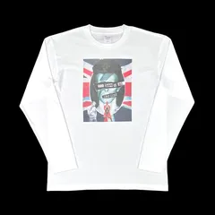 オリジナル ロンT 長袖Tシャツ  デヴィッドボウイ BOWIE アースリング ピストルズ ゴッドセイヴザクイーン ユニオンジャック UKパンクアート 白 ホワイト XS(SS) M L XL(LL) ジャスト オーバーサイズ メンズ レディース ユニセックス