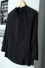 (L) アディダス 長袖Tシャツ テックフィット 機能性 ブラック-15623