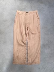 【RALPH LAUREN LINEN SLACKS】ラルフローレン　リネン　ワイドスラックス　W34　ピンク