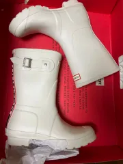 ハンター レインブーツ 白 ショート ブーツ 新品