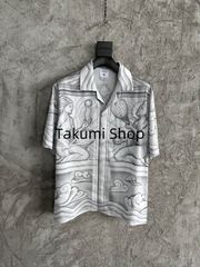 CASABLANCA 絵画柄シルクシャツ アート風 L
