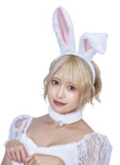 クリアストーン(Clearstone) コスプレ ハロウィン ラビットカチューシャ ユニセックス ホワイト×ピンク