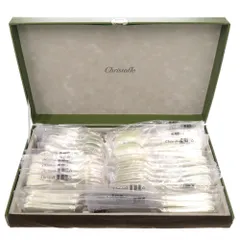 純銀クリストフルアクアゴールドラインフォーク3本セット銀の匙銀