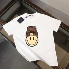 【本日限定特価】Louis Vuitton メンズ カジュアルTシャツ 夏用 270g 高品質コットン 米白/ブラック M-3XL [本日特価|新品未使用品]