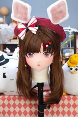 着ぐるみヘッド ウサギ耳 兎面 全頭ヘッド ケモノ マスク コスプレ 着ぐるみヘッド ウサギ耳 ライトピンク 兎面 全頭ヘッド ケモノ
