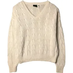 古着 90年代 ジェイクルー J.Crew ケーブル編み Vネック コットンニットセーター USA製 メンズXL相当 ヴィンテージ/eaa580841