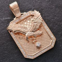 ペンダントトップ メンズ 18金 K18PG ピンクゴールド ダイヤモンド イーグル 鷹 刻印入り ペンダントヘッド 男性 ネックレスヘッド 鑑別書付き 大きめ シンプル プレゼント ギフト 【人気アイテム】