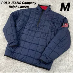 ポロジーンズカンパニー　ラルフローレン　リバーシブル　キルティングジャケット　Mアメリカ国旗　ハーフジップ　ダウンジャケット