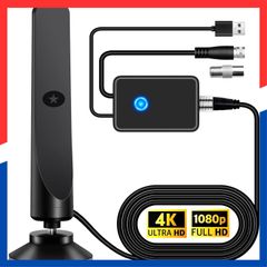 【特価商品】高感度 HDTV USB式簡単接続 4K 防水 小型 無料視聴 コンパクト 450KM受信範囲 360度全方位受信 UHF 増幅器 ブースター VHF対応 地デジアンテナ 強電界 室内アンテナ Lupsty 屋外・屋内用 【2025新改良】テレビア