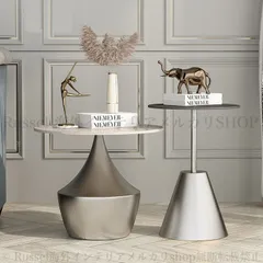 サイドテーブル 北欧 モダン おしゃれ かわいい 安定感 天板 ラウンド型 クラシック 金属製 コーヒーテーブル リビング ベッドサイド インテリア 寝室 ゴールド シルバー ブラック ブルー