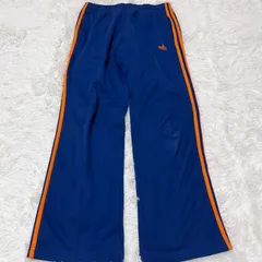 古着 adidas アディダス トラックパンツ ブルー オレンジ スリーストライプス 259-127