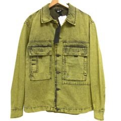 新品 定価46.000円☆DIESEL ディーゼル 長袖 デニムシャツ バックレザーパッチ アシッドトリートメント オーバーダイ メンズ
