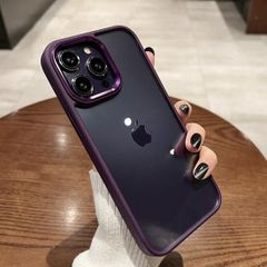 iPhoneケース iPhone12 iPhone12Pro iPhoneSE2 SE3 iPhone7 iPhone8 ihone11 携帯 スマホ ケース カバー クリア 高級感 光沢フレーム かわいい 推し活 ディープパープル335