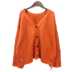 スタディオクリップ Studio Clip カーディガン ニット ケーブル F 茶 ブラウン /MN