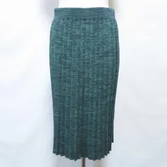 #anc  ソウワンバイワン So 1:1 スカート F 緑 紺 プリーツ ニット レディース [711833]のサムネイル