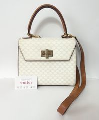 セリーヌマカダム　Celine　2way バッグ　白