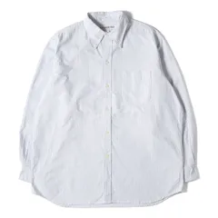 【美品】INDIVIDUALIZED SHIRTS インディビジュアライズド シャツ サイズ:16 / ストライプ オックスフォード ボタンダウン ドレス シャツ / ブルー ホワイト / アメリカ製 / トップス カジュアルシャツ 長袖【メンズ】【中古】