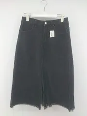 ◇ Mayree メイリー カットオフ デニム スリット 膝下丈 タイト スカート サイズM ブラック系 レディース P  【中古】 【1210070002937】