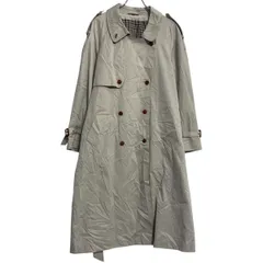 トレンチコート L 程 ホワイト ダブルボタン エポレット ベルト 裏チェック 秋冬 アウター 古着卸 アメリカ仕入 a612-7022