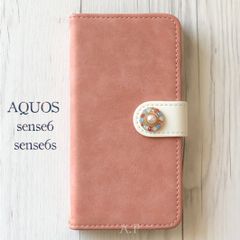 AQUOS sense6/sense6s 手帳型★スエード調 ピンク パール
