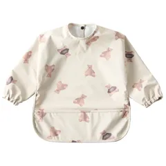 新品 kalavika お食事エプロン 赤ちゃん 長袖 防水ポケット付き