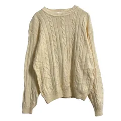 A M アクリル ニット セーター レディース M ホワイト ケーブル 古着卸 アメリカ仕入 a612-6933