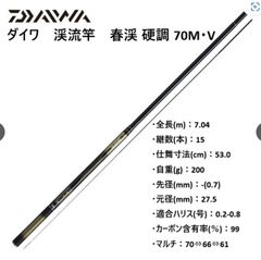 美品 ダイワ 精工 名竿 渓流竿 SZ 華厳F 中硬硬 61 - メルカリ