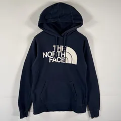 古着 ザ・ノースフェイス THE NORTH FACE パーカー スウェット ビッグロゴプリント プルオーバー フーディ S  ネイビー レディース