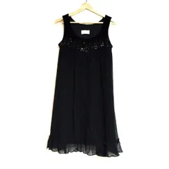 グレースコンチネンタル ワンピース サイズ36 S レディース美品  - 黒 ノースリーブ/ひざ丈/異素材切替/スパンコール/ビーズ