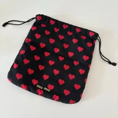 MIU MIU ポーチ ハート柄 5NE457 ピンク キャンバス ランクA
