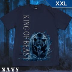GENJU XXLサイズ 熊 ベア アニマル メンズ クール かっこいい Tシャツ 半袖 King of Beast