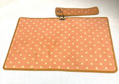 文庫本サイズ【ブックカバー】栞付き■ドット柄■オレンジ地