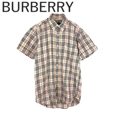 バーバリー BURBERRY 半袖シャツ 定番チェック柄 ロゴ刺しゅう ベージュ系