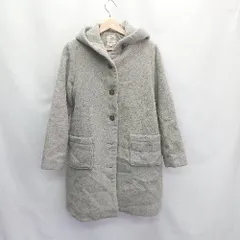 ■ SamansaMos2 サマンサモスモス ウッドボタン付き フード付き 長袖 コート サイズF グレー レディース E  【1405140047172】