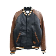 COACH (コーチ) ラムレザー バーシティー スタジアムジャケット ブルゾン 羊革 ブラック/ブラウン F87443のサムネイル