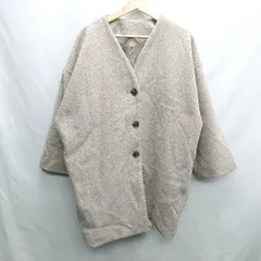 ■ Lian 長袖 ノーカラーコート サイズF ライトブラウン系 レディース E  【1406050092900】