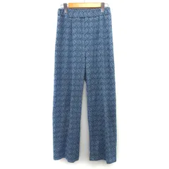 ジーナシス JEANASIS イージー パンツ ニット ストレート 総柄 ラメ混 F ブルーグレー 青 灰 /HT19