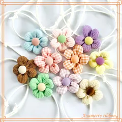 ୨୧ ✿ お花のチョーカー パステルカラー ✿ ＊10本＊  トリミングチョーカー　犬用チョーカー　猫用チョーカー　ペットアクセサリー　トリミングリボン