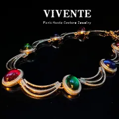 ネックレス ヴィンテージ 銅メッキ 高級感 ガラス 優雅 宮廷風XuA1519