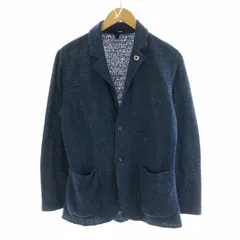 ラルディーニ LARDINI イタリア製 テーラード ニットジャケット 2B カーディガン ブートニエール リネン S 紺 ネイビー JVLJM70J EM56015 ■GY18 /MWのサムネイル