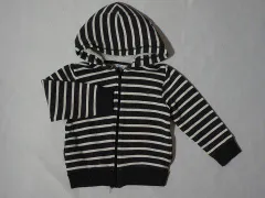 プチバトー petit bateau アウトレット 子供服 男の子 女の子 110cm 長袖 ジップアップ パーカー グレー ボーダー 裏起毛 防寒 秋 冬 ★3 トップス 冬服 ボーイズ ガールズ 女児 キッズ 【中古】 ユーズド リサイクル